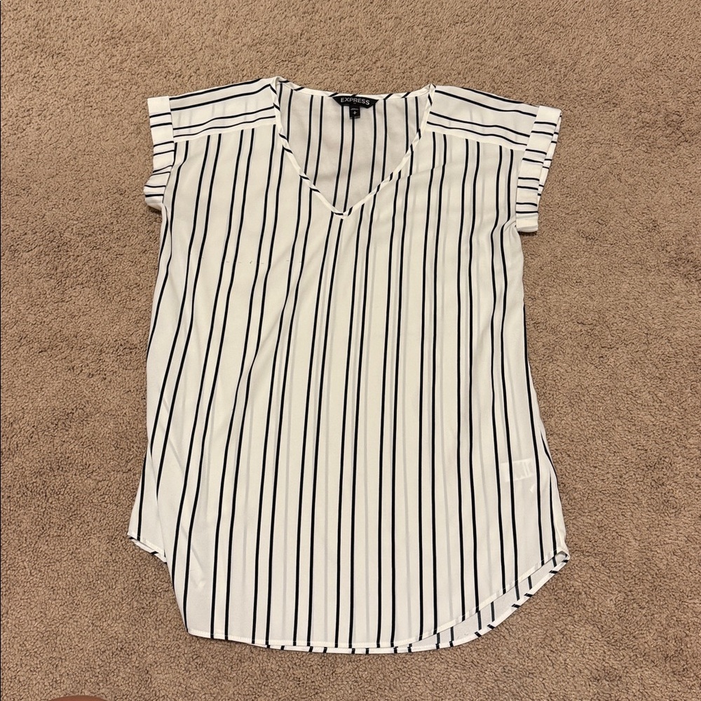 Striped V-Neck Blouse